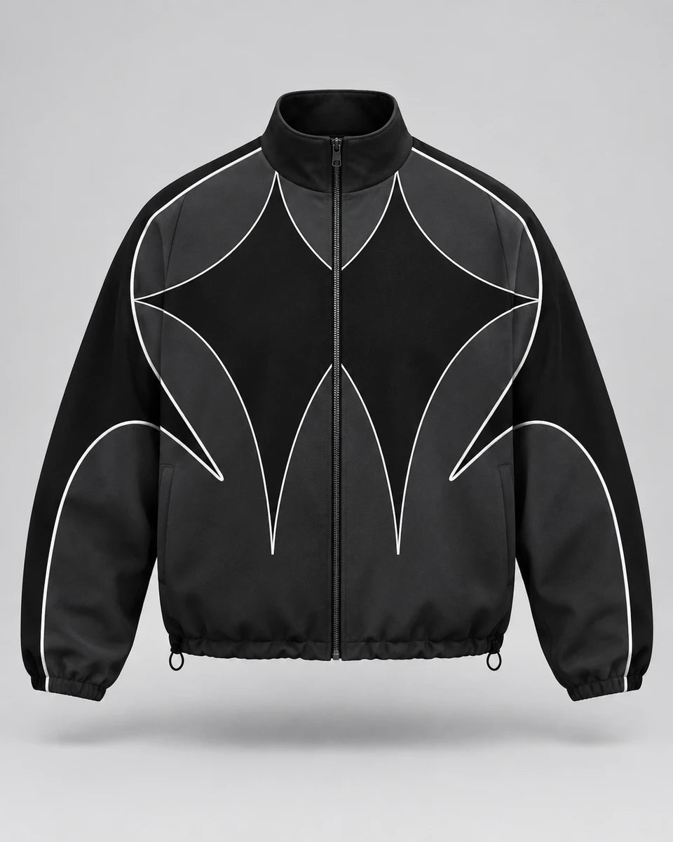 Nebula Leather Jacket, front, studio interpretation