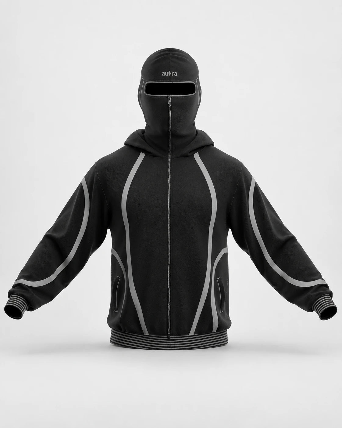 Phantom Armor Hoodie, front, studio interpretation