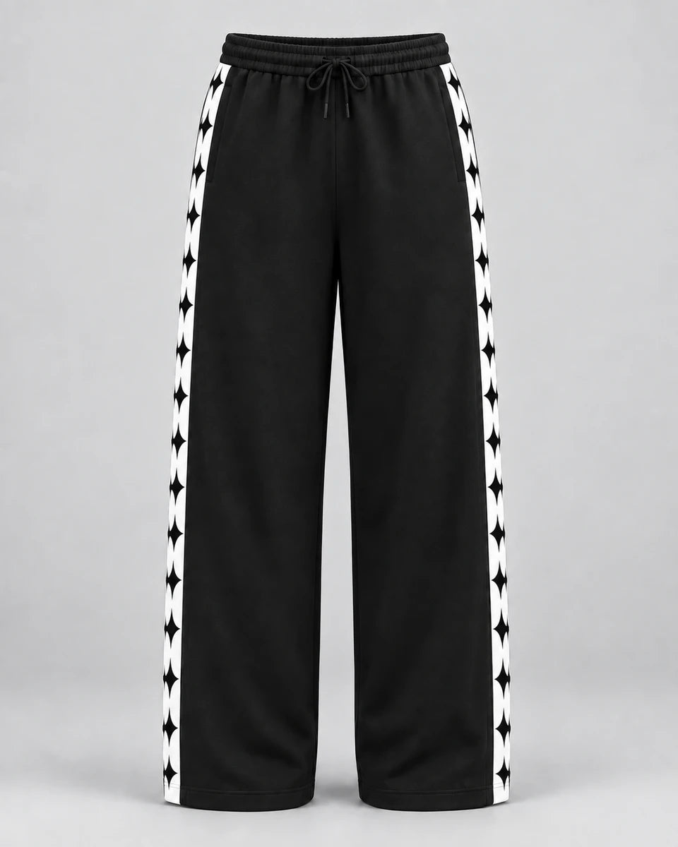 Stellar Track Pants, front, studio interpretation