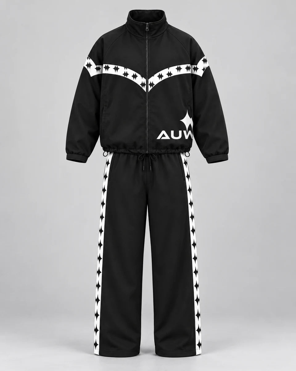 Full Stellar Tracksuit, complete front view, studio interpretation