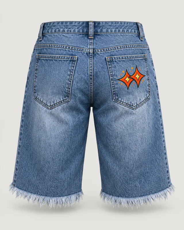 Stardust Denim Shorts, generated studio interpretation based on product photography
